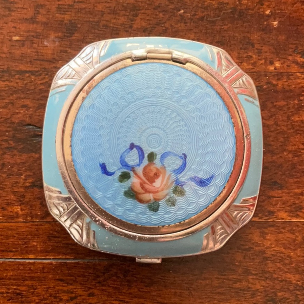 Antique enamel compact